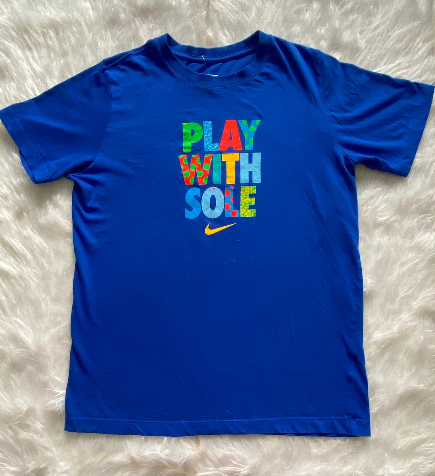 Camiseta Nike Azul de Algodón con Estampado