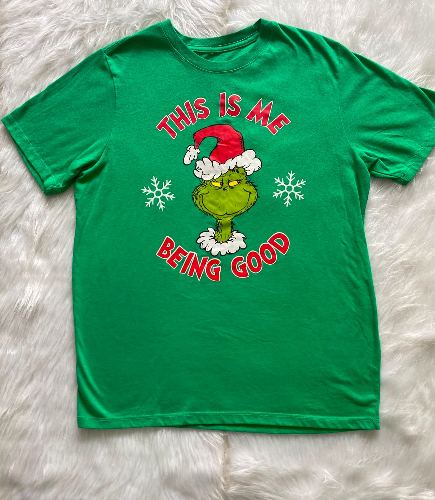 Camiseta Grinch Verde de Algodón con Estampado